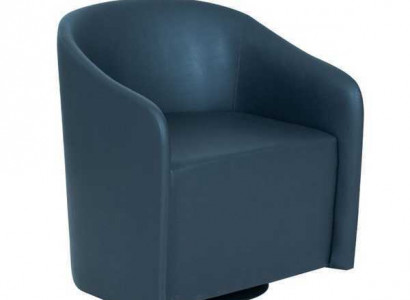 Blue armchair, designer single-seater, textile armchair, modern recliner.